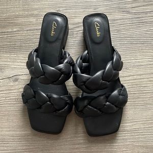 Black braided strap sandals. Only won  a few times.